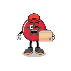 morocco flag mascot cartoon as an courier