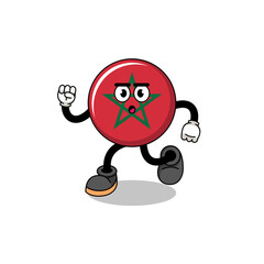 Obraz premium running morocco flag mascot illustration