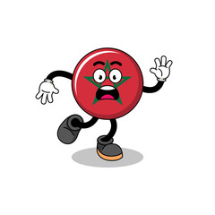 slipping morocco flag mascot illustration