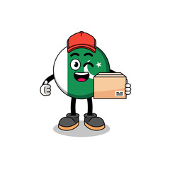Fototapeta premium pakistan flag mascot cartoon as an courier