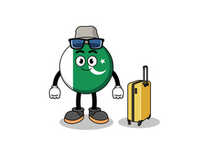 pakistan flag mascot doing vacation