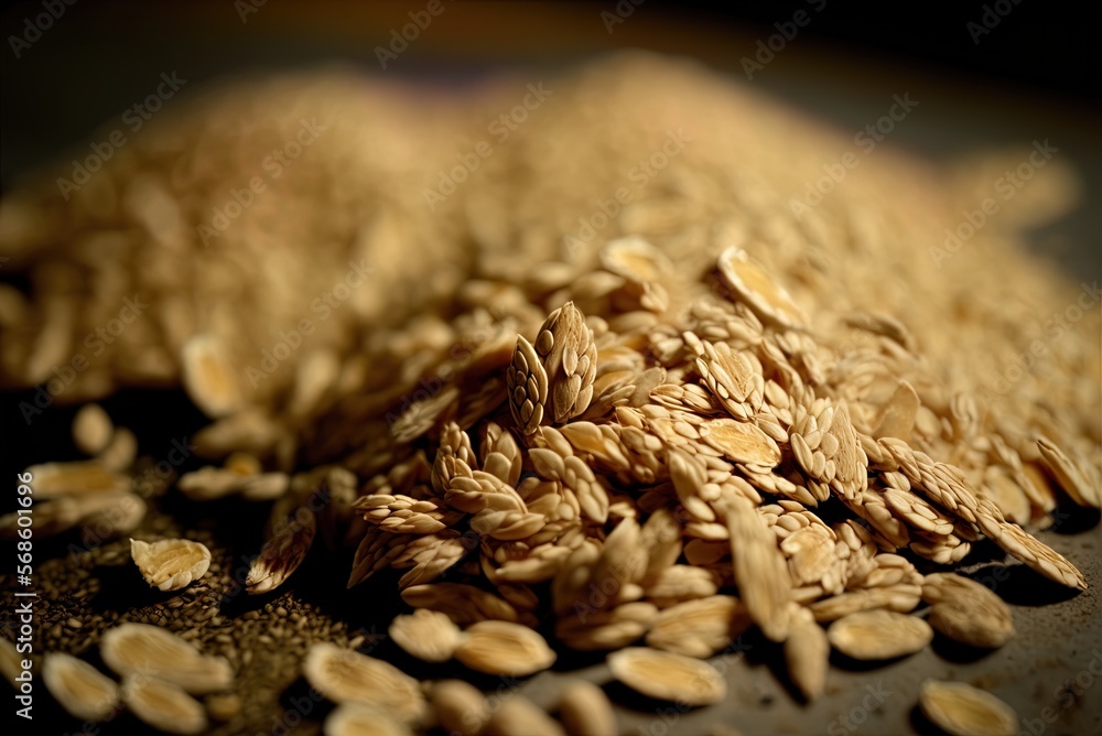Poster image focusing in on a pile of oats generative ai