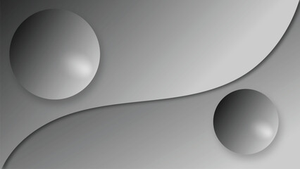 black and white 3d paper wallpaper ball shining