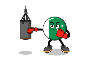 Illustration of pakistan flag boxer