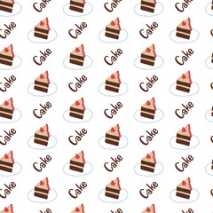 Enjoy the Cake and Party Time Vector Seamless Pattern