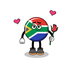 south africa flag mascot falling in love