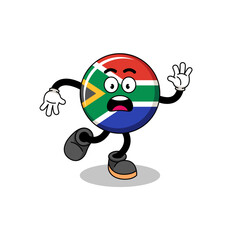 slipping south africa flag mascot illustration