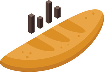 Bread diet icon isometric vector. Sport health. Digital plan