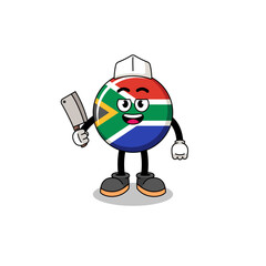 Mascot of south africa flag as a butcher