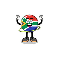 Fototapeta premium Character Illustration of south africa flag playing hula hoop