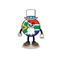 Illustration of south africa flag cartoon with i want you gesture