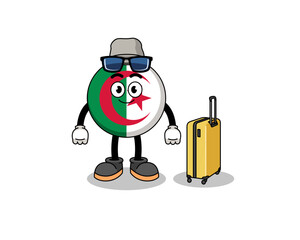 Fototapeta premium algeria flag mascot doing vacation