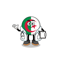 Fototapeta premium Cartoon mascot of algeria flag doctor