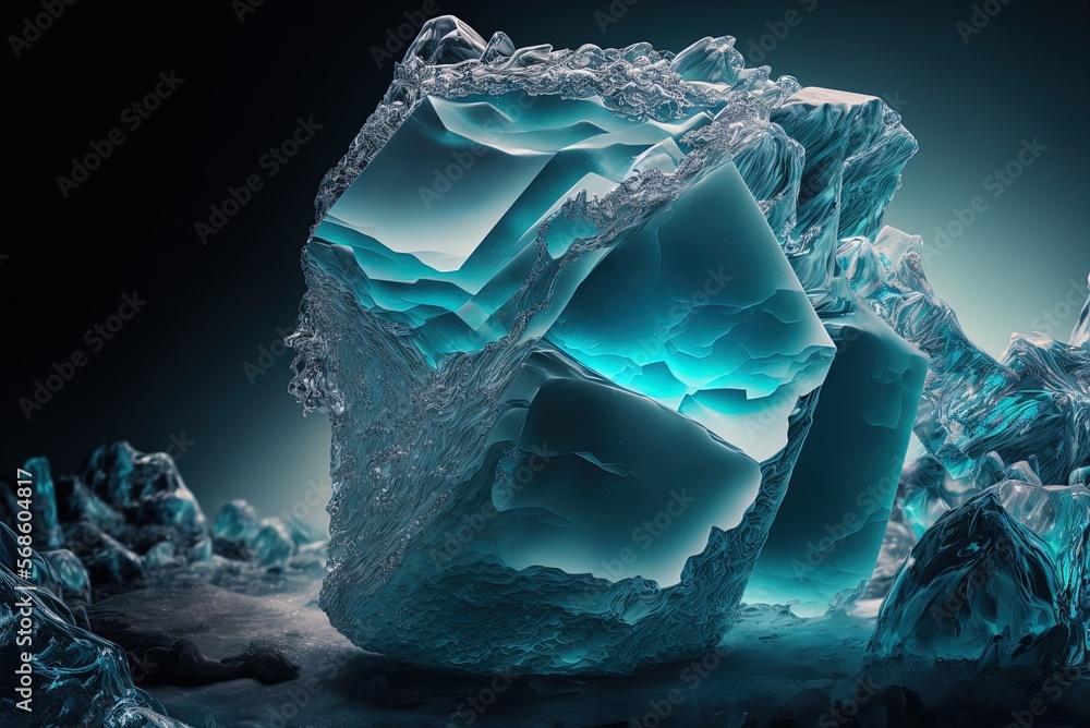 Aufkleber a magnificant chunk of ice in closeup generative ai