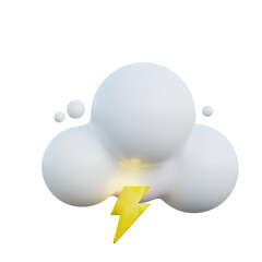 weather cloudy and thunder 3d illustration