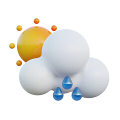 weather bright and heavy drizzling 3d illustration