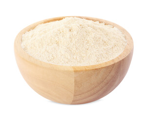 Quinoa flour in wooden isolated on white