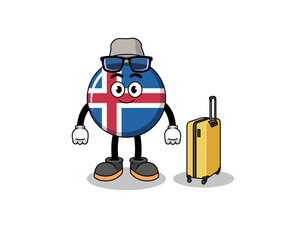 iceland flag mascot doing vacation