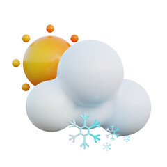 weather snowy sunny 3d illustration