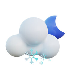 weather snowy clear night 3d illustration