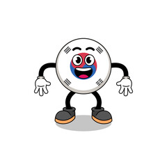Fototapeta premium south korea flag cartoon with surprised gesture