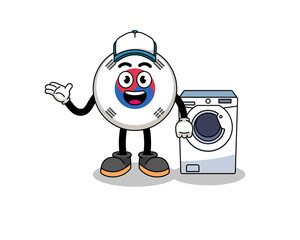 south korea flag illustration as a laundry man
