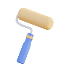 3d illustration of paint roller tool 