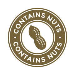Contains nuts free badge or logo vector template.