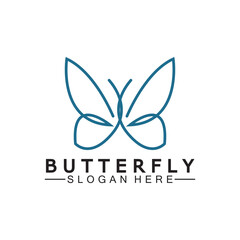 Simple Butterfly monoline logo-Vector illustration