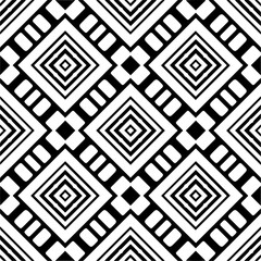 Vector geometric ornament in ethnic style. Seamless pattern with  abstract shapes, repeat tiles. Repeating pattern for decor, fabric,textile and fabric.