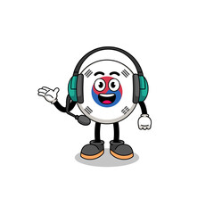Mascot Illustration of south korea flag as a customer services