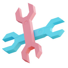 3d illustration of two wrenches 