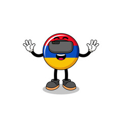 Illustration of armenia flag with a vr headset
