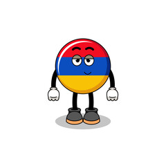 armenia flag cartoon couple with shy pose