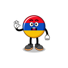 Fototapeta premium armenia flag cartoon illustration doing stop hand