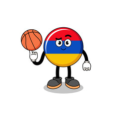 armenia flag illustration as a basketball player