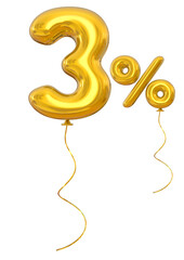 Discount 3 Percent Gold Balloons