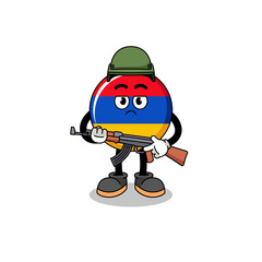 Cartoon of armenia flag soldier