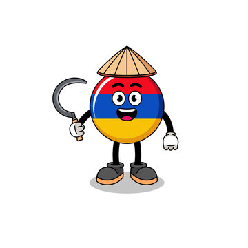 recommend clip art: Illustration of armenia flag as an asian farmer