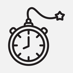 Time bomb icon in line style, use for website mobile app presentation