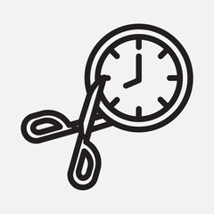 Cut time icon in line style, use for website mobile app presentation