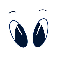 Black funny eyes, kawaii emotion vision look sight