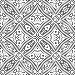 Stylish texture with figures from lines.
Abstract geometric black and white pattern for web page, textures, card, poster, fabric, textile. Monochrome graphic repeating design. 