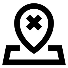 Location Cancel line icon