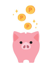 前向きのポイントが貯まる豚の貯金箱