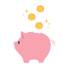 横向きの豚の貯金箱