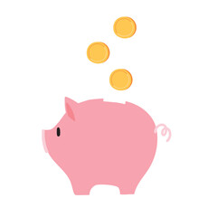 横向きの豚の貯金箱