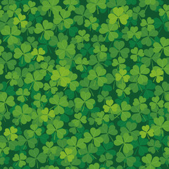 Vector Seamless Clover Background Illustration For St. Patrick’s Day. Horizontally And Vertically Repeatable.
