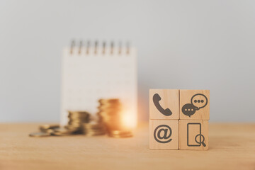 For finance solution, online shopping, e-commerce, customer support, feedback concept. Arranged...
