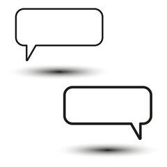 Naklejka premium Flat empty message icons. Empty speech bubble. Vector illustration.